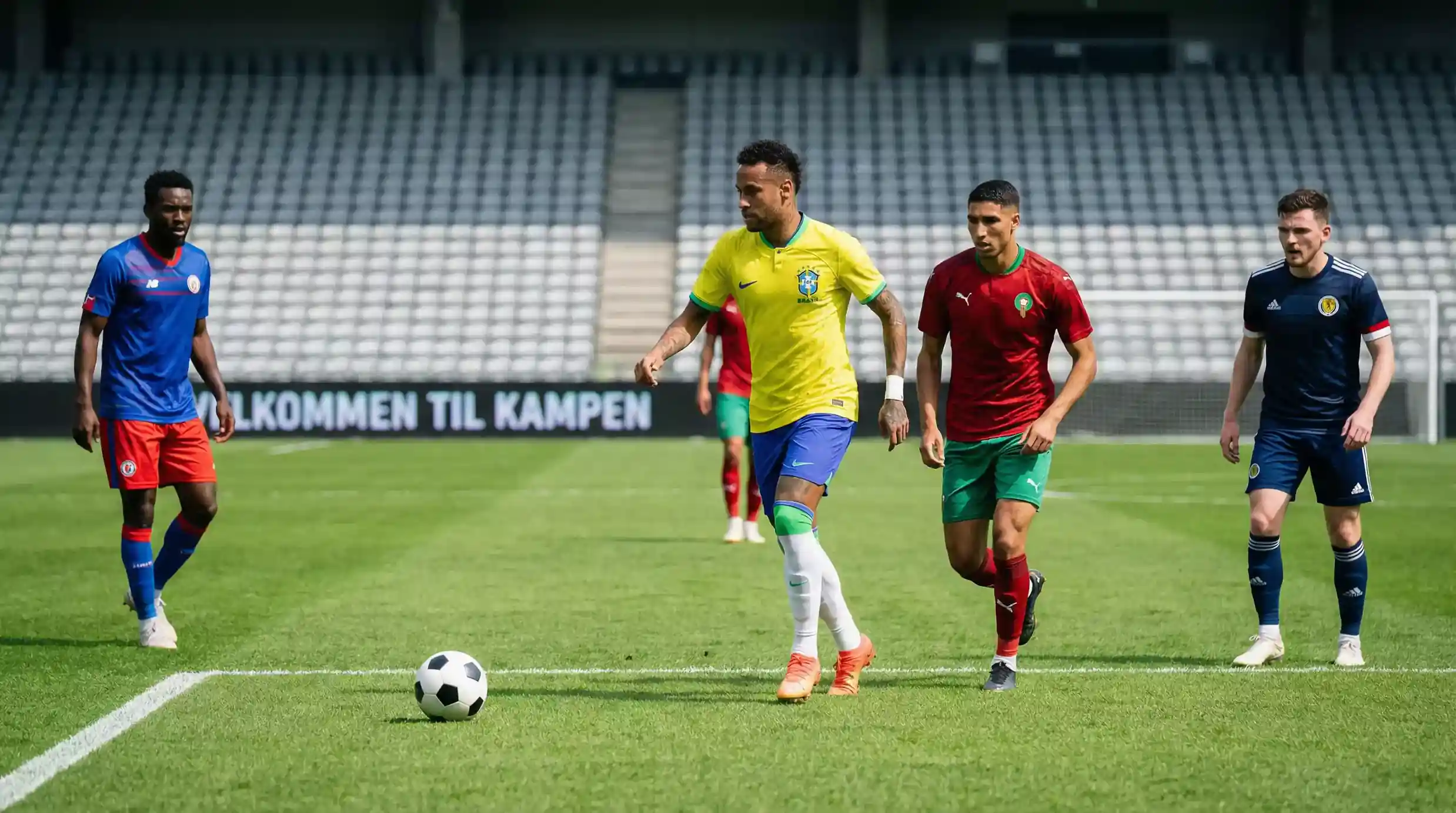 Fodboldspillere fra Brasilien, Marokko, Haiti og Skotland i pulje C ved VM 2026