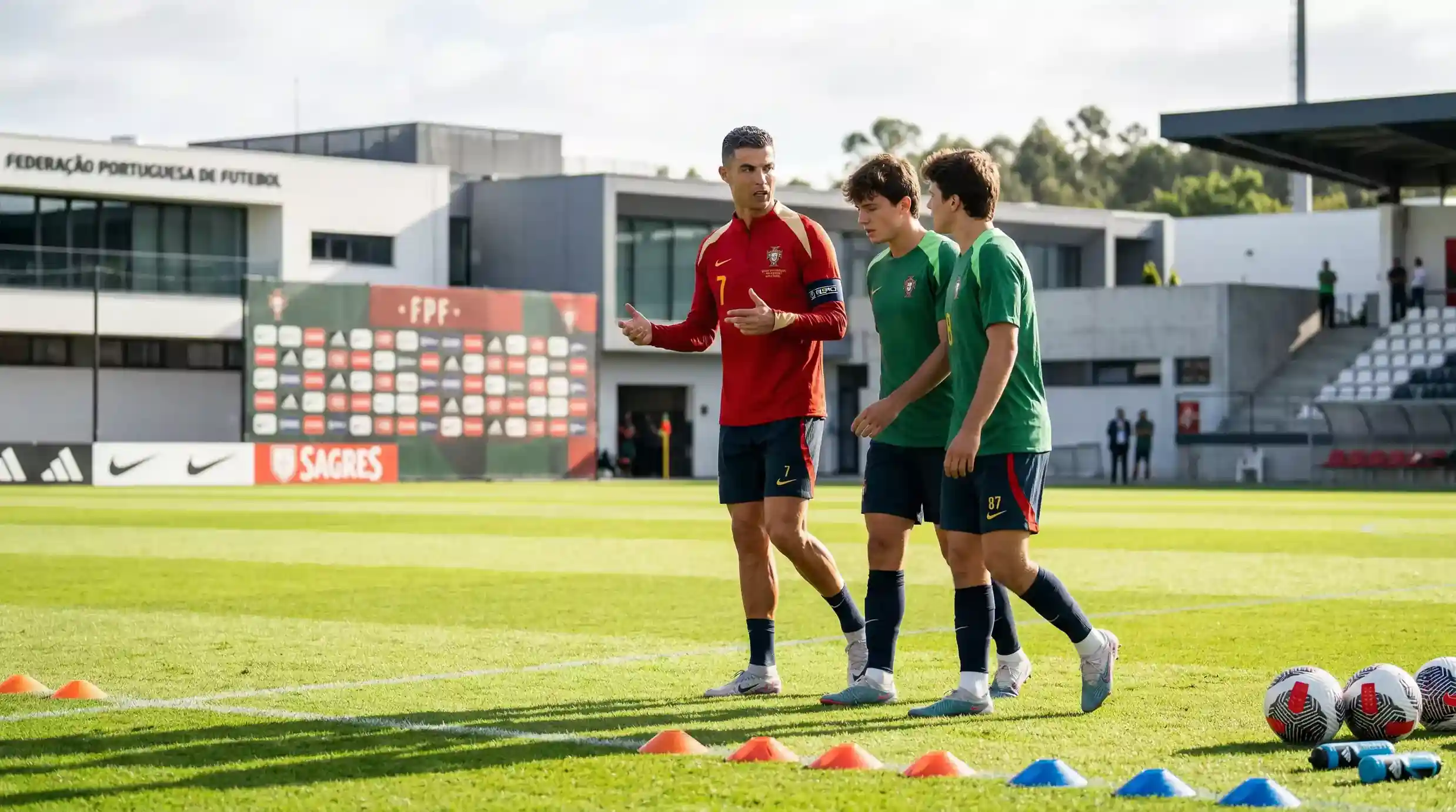 Cristiano Ronaldo og Bruno Fernandes på Portugals træningsplads inden VM 2026
