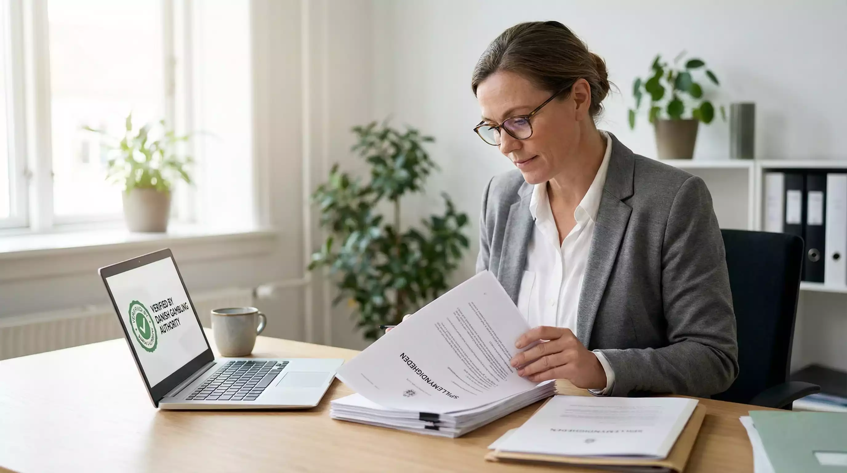 Et oversigtskort over Danmark med markering af Spillemyndighedens hovedkontor i København